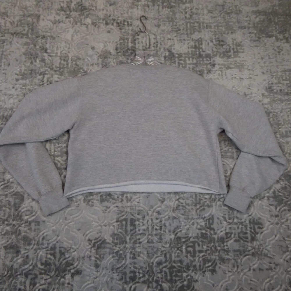 John Galt Sweatshirt Womens Small Gray Cropped Crewneck Oversized California - Picture 7 of 9